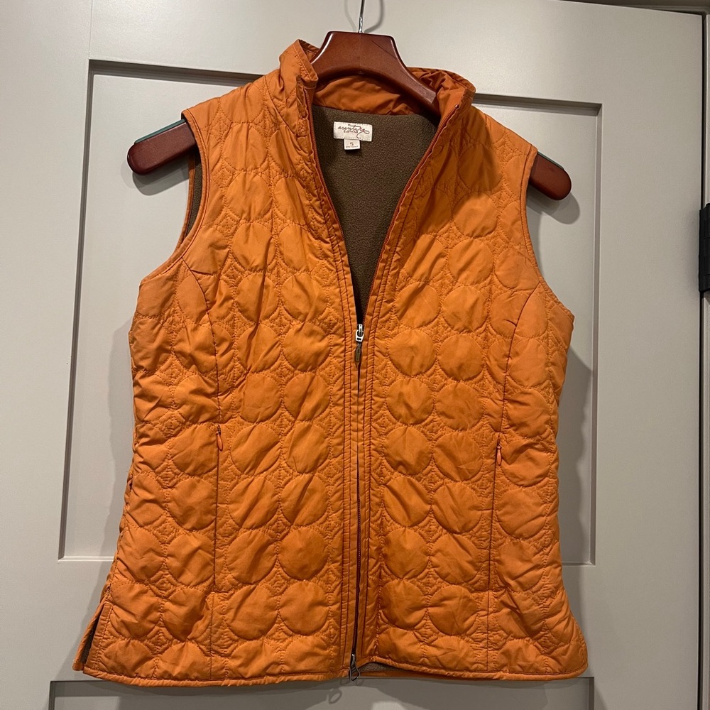 Women's Orange Quilted Vest